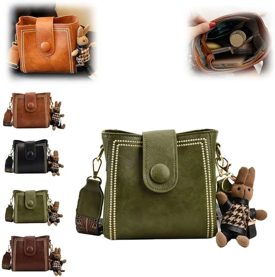 Vintage Fashion Bag with Adjustable Wider Shoulder Strap, Vintage Small Water Bucket BagMini Crossbody Bags for Women