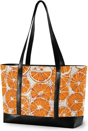 Vintage Orange essentials work bags for women with zipper professional tote for yoga with tablet bolsos secret para mujeres
