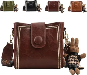 Vintage Retro Small Water Bucket Bag, Vintage Fashion Bag With Adjustable Wider Shoulder Strap, Vintage Fashion Crossbody Bag