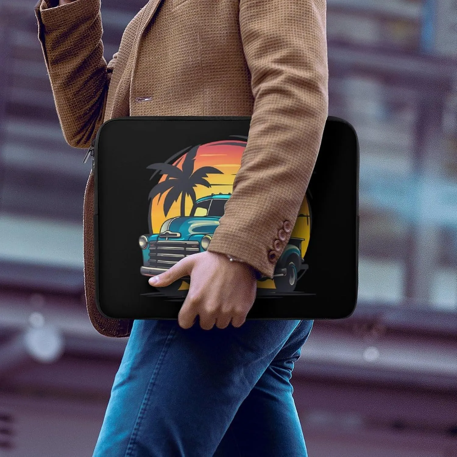 Vintage Truck Laptop Sleeve Case Protective Computer Bag Carrying Briefcase for Men Women 13inch
