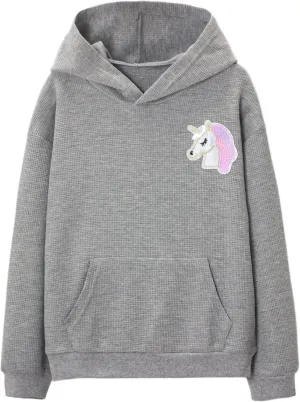 WELAKEN Girls Animal Print Hoodie Sweatshirts Kids Toddler Long Sleeve Pullover Tops with Pocket