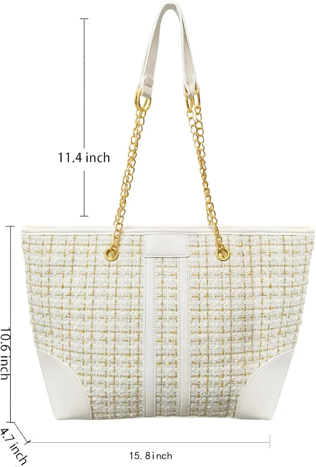 Women Tweed Single shoulder Bag Handbag and Purse Fashion Ladies Chain Quilted Crossbody Bag Evening Bag Clutch 
