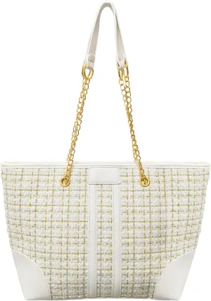 Women Tweed Single shoulder Bag Handbag and Purse Fashion Ladies Chain Quilted Crossbody Bag Evening Bag Clutch 