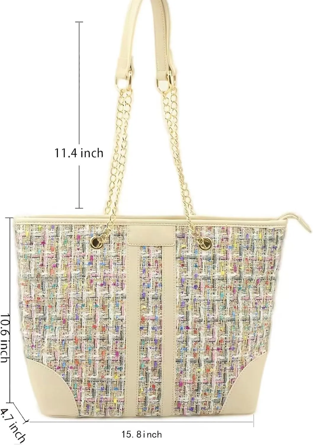 Women Tweed Single shoulder Bag Handbag and Purse Fashion Ladies Chain Quilted Crossbody Bag Evening Bag Clutch 