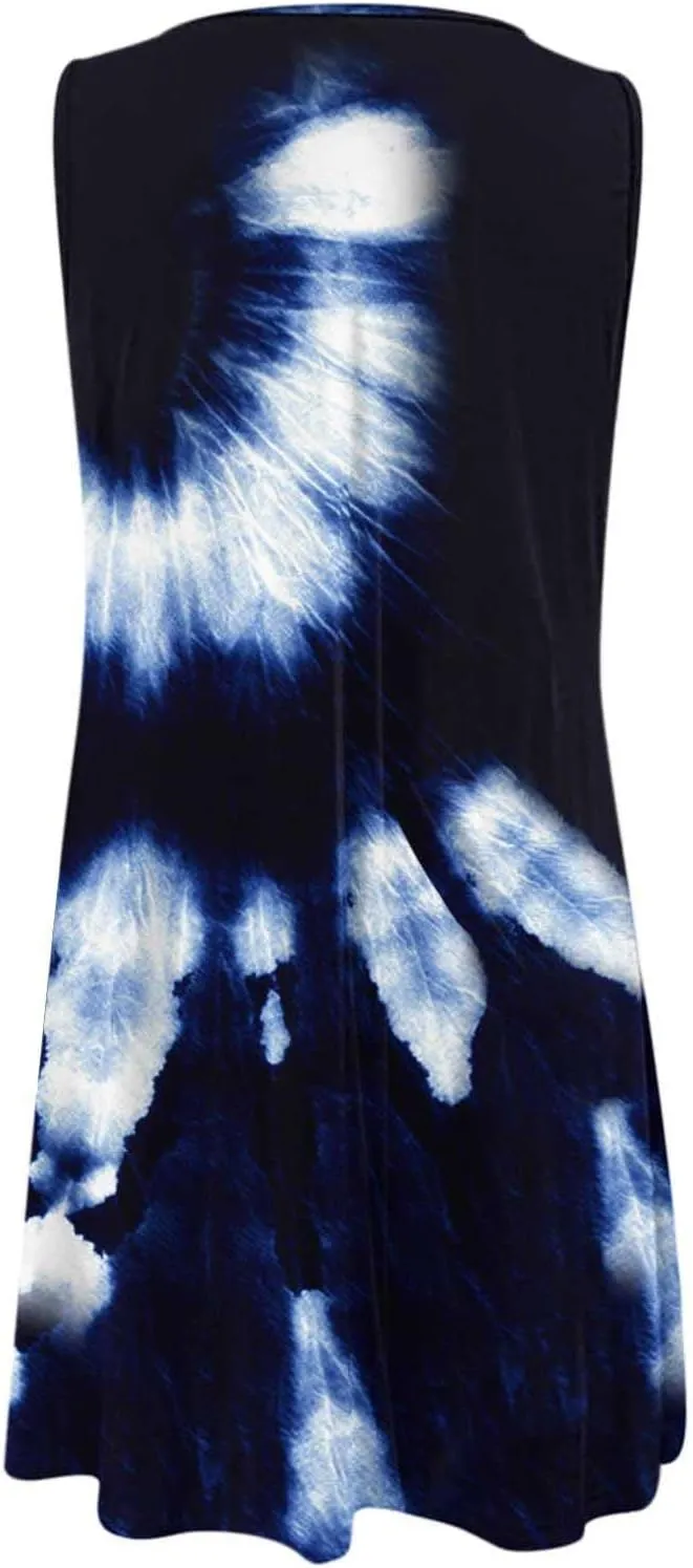 Women's 2024 Summer Dresses Sleeveless Floral Hollow Out V Neck Sundress Casual Slim Fit Beach Mini Tank Dress