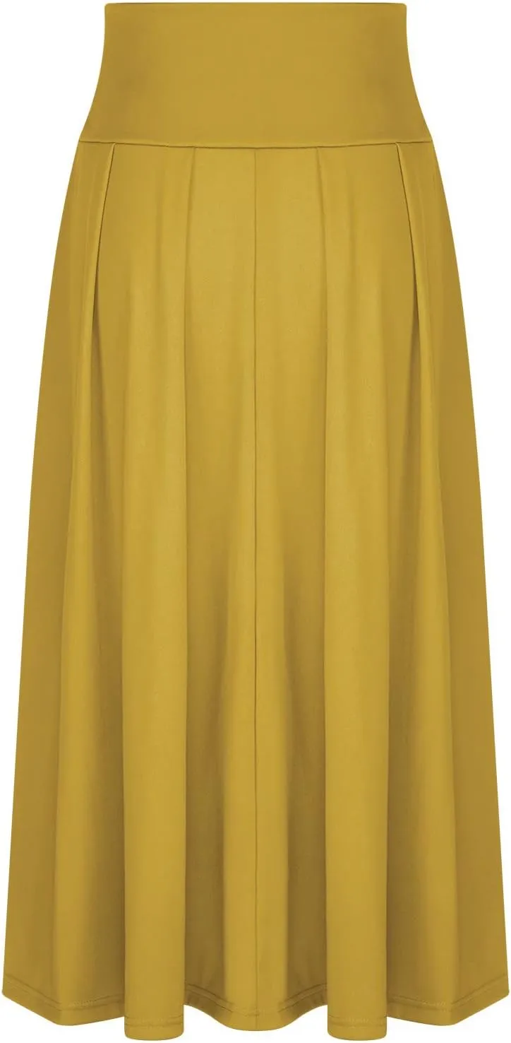 Womens Maxi Skirt Casual High Waist Bowknot Tied Front Pleated Flowy A-Line Long Swing Skirts for Party Prom