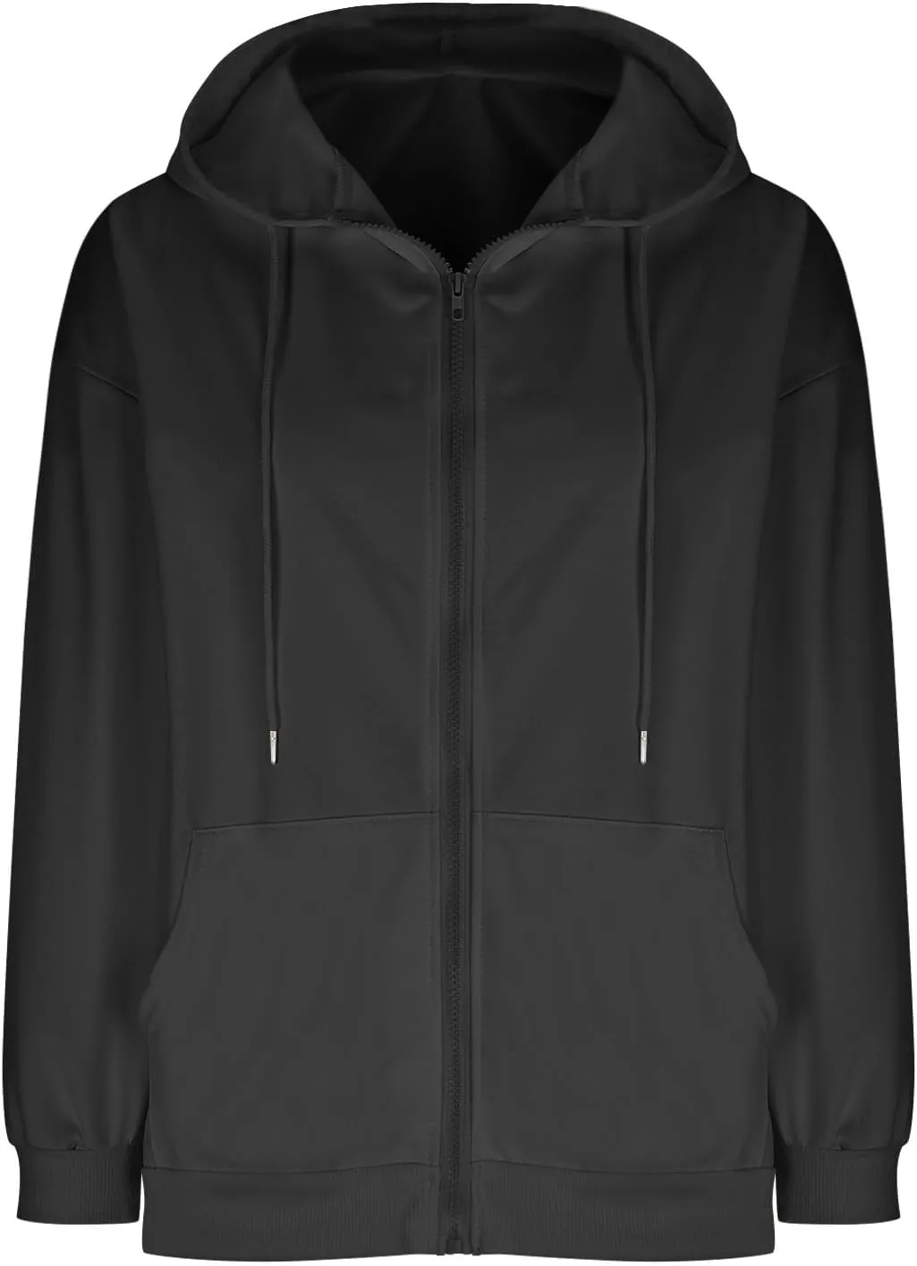 Womens Zip Up Hoodies 2024 Fall Winter Fashion Long Sleeve Hooded Sweatshirt Oversized Fleece Jacket with Pockets