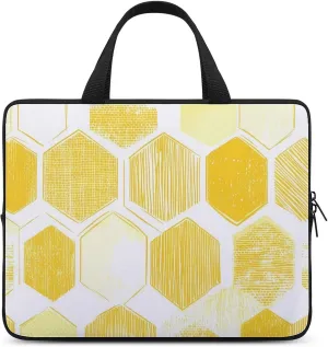 Yellow Honeycombs Laptop Sleeve Bag Computer Carrying Case Laptops Protective Cover for Travel Business