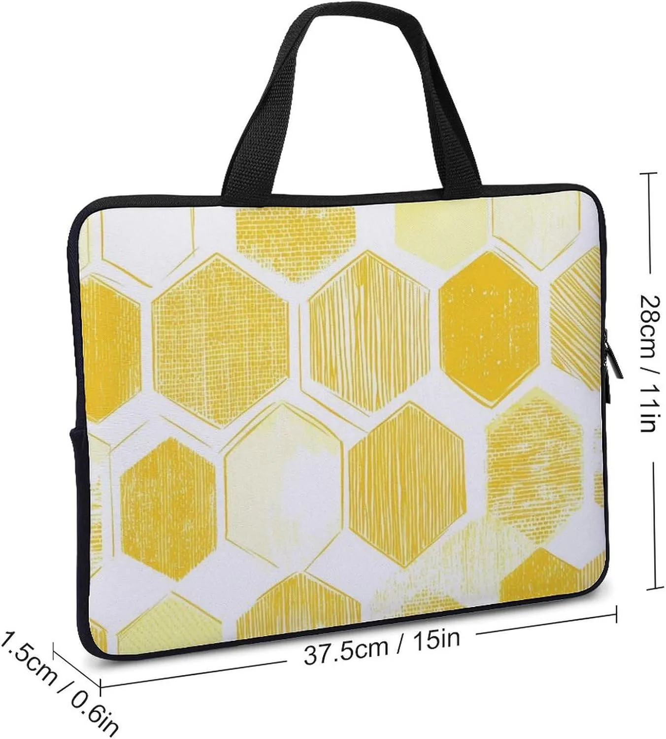 Yellow Honeycombs Laptop Sleeve Bag Computer Carrying Case Laptops Protective Cover for Travel Business