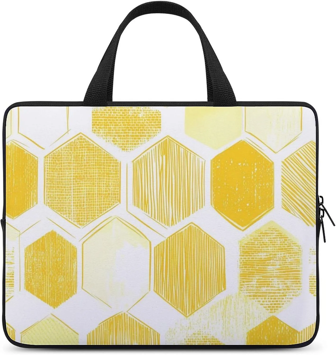 Yellow Honeycombs Laptop Sleeve Bag Computer Carrying Case Laptops Protective Cover for Travel Business