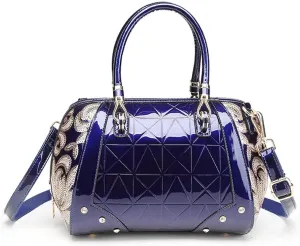 Yohora Handbag for Women Vintage Top Handle Bag Leather Shoulder Crossbody Bag Large Capacity Satchel with Rivet