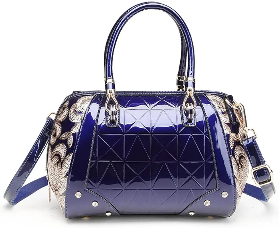 Yohora Handbag for Women Vintage Top Handle Bag Leather Shoulder Crossbody Bag Large Capacity Satchel with Rivet