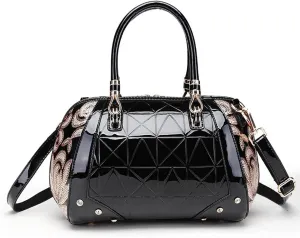 Yohora Handbag for Women Vintage Top Handle Bag Leather Shoulder Crossbody Bag Large Capacity Satchel with Rivet